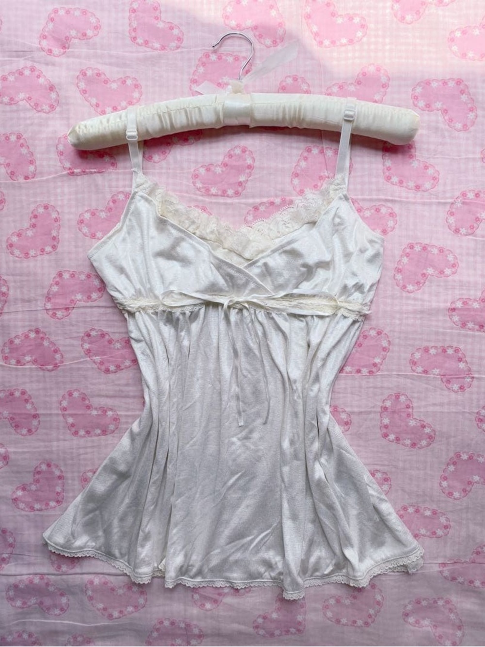 moving sale 💕 - J-Fashion white lace trim babydoll tank top/camisole size m